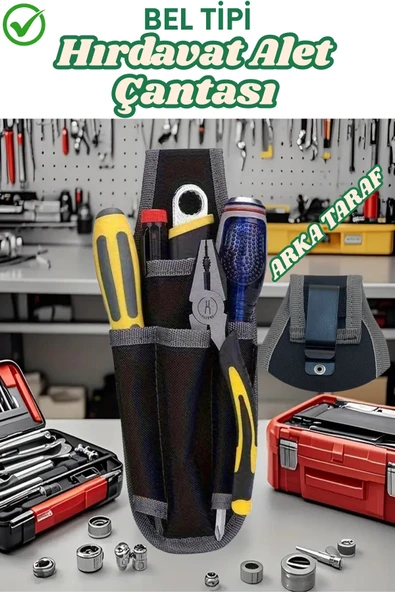 Bel Tipi Alet Çantası Hırdavat Çantası Bez Takım Çantası Kemer Klipsli, Ustalar ve Teknisyenler - Resim 4