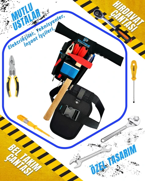 Bel Tipi Alet Çantası Takım Çantası Hırdavat Çantası Bez Takım Çantası Kemer Klipsli, Ustalar ve Teknisyenler - Resim 5