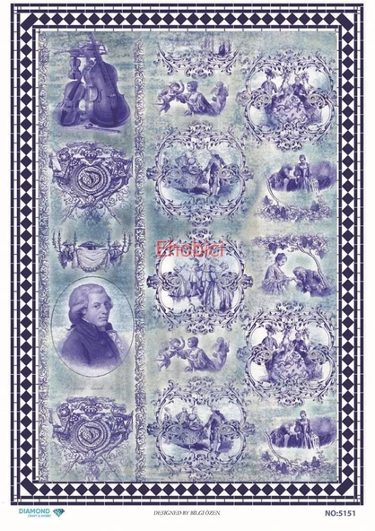 Diamond Pirinç Dekopaj Kağıdı - 5151 ürün görseli 1