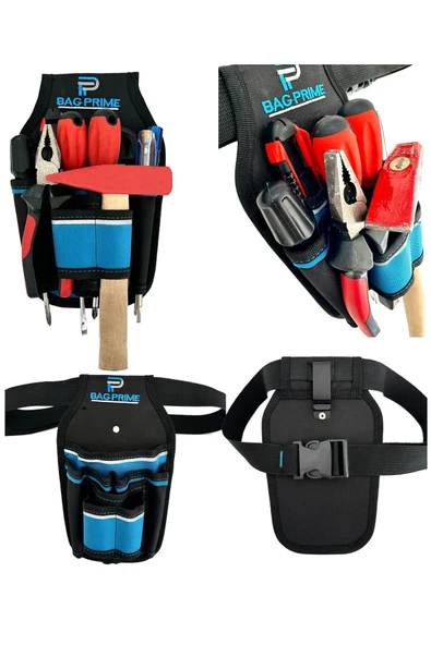 Bel Tipi Alet Çantası Takım Çantası Hırdavat Çantası Bez Takım Çantası Kemer Klipsli, Ustalar ve Teknisyenler - Resim 2