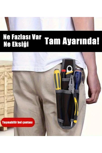Bel Tipi Alet Çantası Hırdavat Çantası Bez Takım Çantası Kemer Klipsli, Ustalar ve Teknisyenler - Resim 6