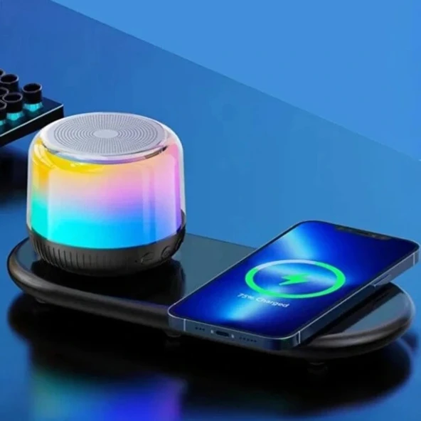 Kablosuz Şarj Standlı Bluetooth Hoparlör ürün görseli 1
