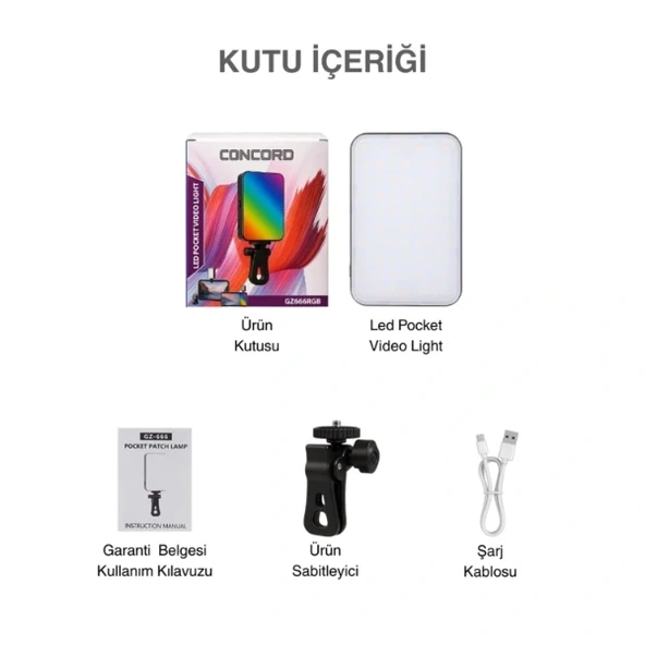 Clip-Fill Taşınabilir Mini RGB Led Selfie Işığı - Resim 5