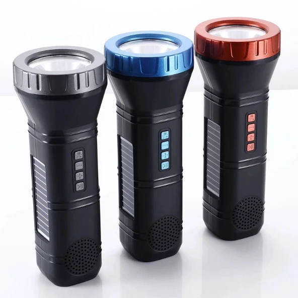 Güneş Enerjili Bluetooth Radyo Özellikli Kamp El Feneri - Resim 5