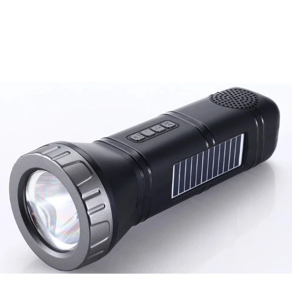 Güneş Enerjili Bluetooth Radyo Özellikli Kamp El Feneri - Resim 4