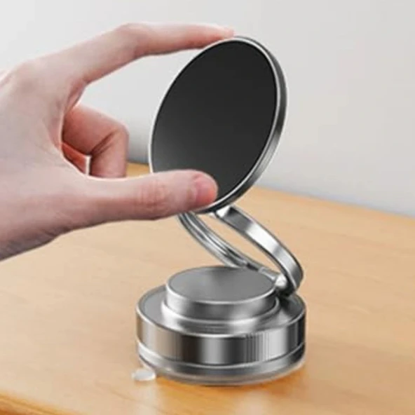 BUFFER® Vakumlu Manyetik Telefon Tutucu – Güçlü Vakum 360° Döner Araç İçi Telefon Standı, Ultra Sabit Manyetik Destekli - Resim 4
