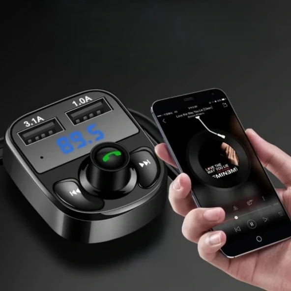 QC 3.1A USB & PD /TF FM Transmitter - Resim 2