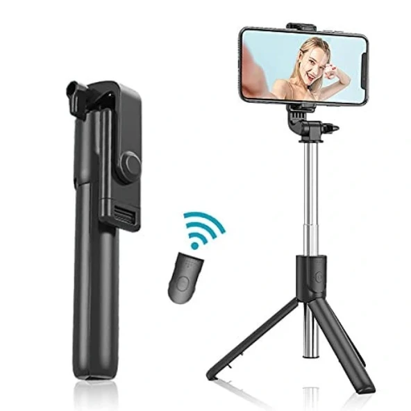 Uzaktan Kumandalı Tripod Özellikli Selfie Çubuğu ürün görseli 1