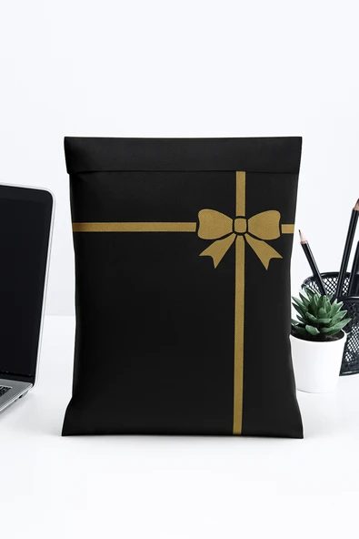 Yapışkanlı Kargo Poşeti Nonwoven Tela Kumaş Hediye Paketi Görünümlü Estetik, Çevre Dostu 40x40x8cm 10 Adet - Resim 4