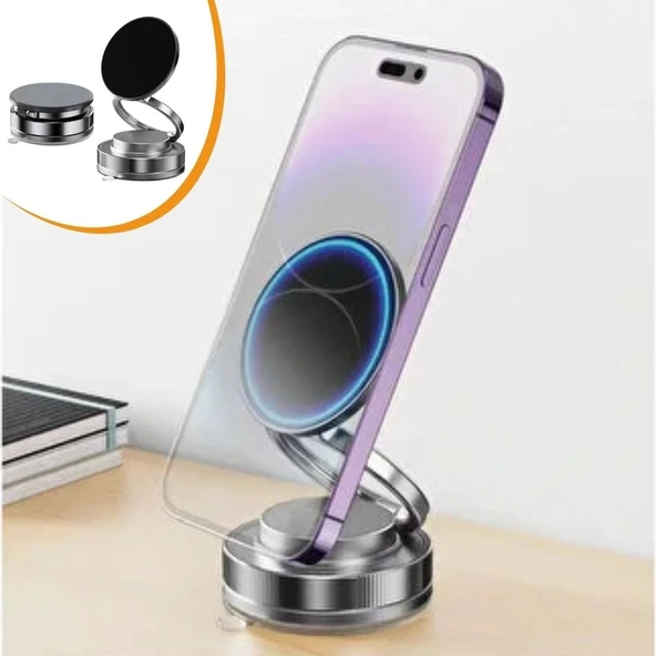 BUFFER® Vakumlu Manyetik Telefon Tutucu – Güçlü Vakum 360° Döner Araç İçi Telefon Standı, Ultra Sabit Manyetik Destekli ürün görseli 1