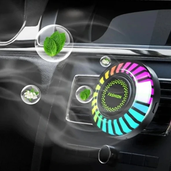 Araç İçi Koku Hazneli RGB Sese Duyarlı LED Işık - Resim 2