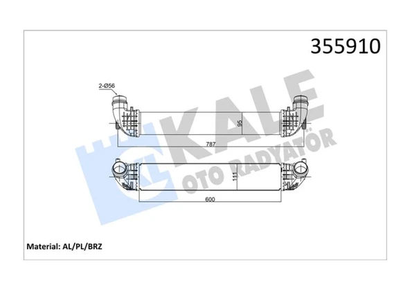 Opel Turbo Radyatoru Astra K B16dth - B16dte - Kale 355910 ürün görseli 1