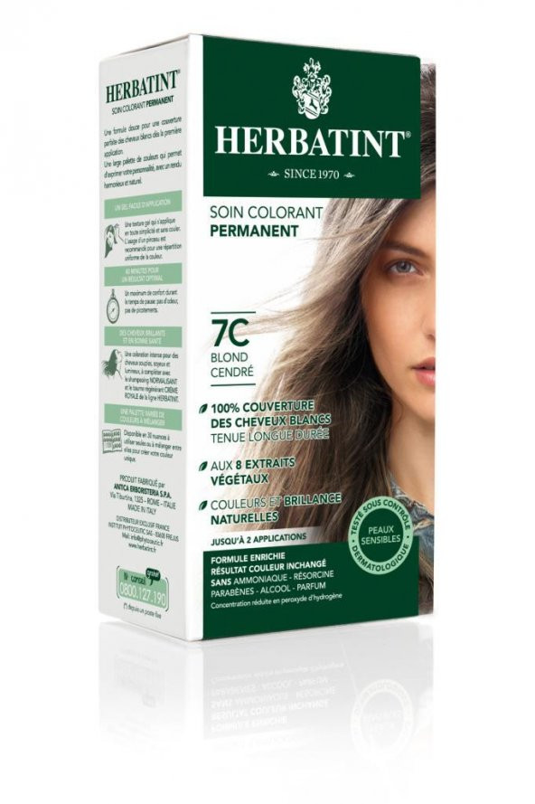 HERBATINT 7C Ash Blonde (Kül Sarı) 150 ml Bitkisel Saç Boyası