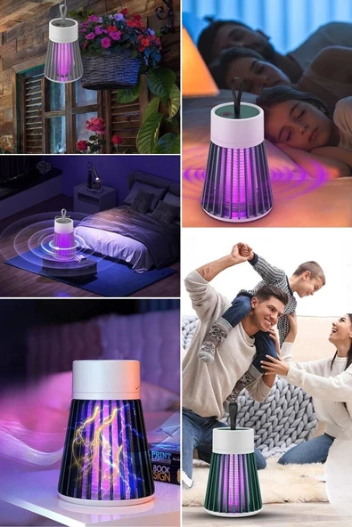 İç Ve Dış Mekanlar İçin Şarjlı Sinek Öldürücü Sivrisinek Kovucu,uv Işıklı Sineksavar Taşınabilir Gece Lambası - Resim 8