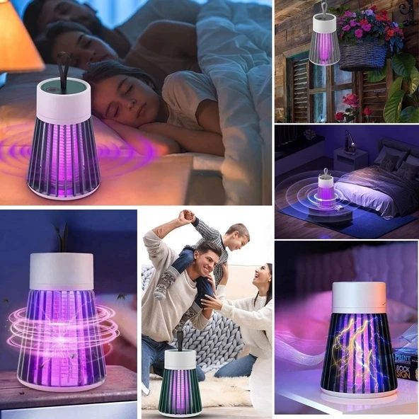 İç Ve Dış Mekanlar İçin Şarjlı Sinek Öldürücü Sivrisinek Kovucu,uv Işıklı Sineksavar Taşınabilir Gece Lambası - Resim 4