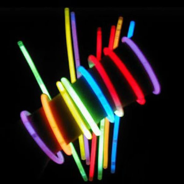Glow Fosforlu Neon Bileklik 50 Adet - Resim 2