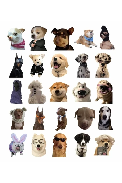 Sevimli Köpek Çıkartmaları Laptop Notebook Tablet Sticker Seti - Resim 2