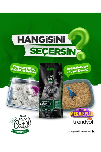 happycatlitter 10 Litre Topaklanan Çam Peleti Kedi Kumu ( 1 Adet ) - Resim 2