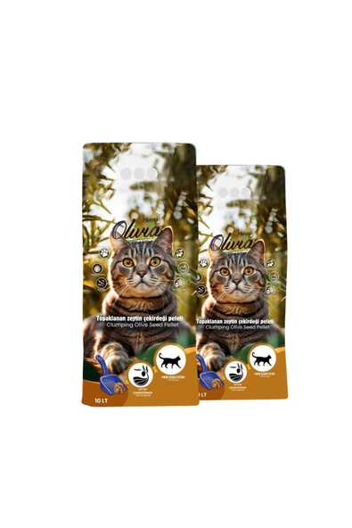 happycatlitter 20 LİTRE TOPAKLANAN ZEYTİN ÇEKİRDEĞİ PELETİ KUMU ürün görseli 1