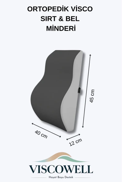 Ortopedik Visco Sırt & Bel Minderi Sırt Minderi Ortopedik Bel Minderi %100 Visco Destek Minder - Resim 7