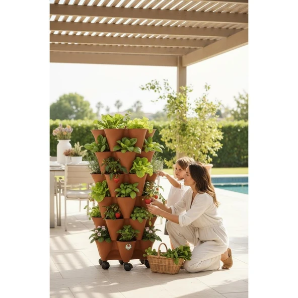 Bahçe Kulesi Yediveren - Evde Tarım Katlı Saksı ürün görseli 1