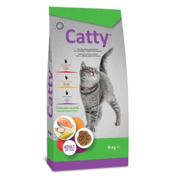 Catty Somonlu Kısırlaştırılmış Kedi Maması 15 kg - 1