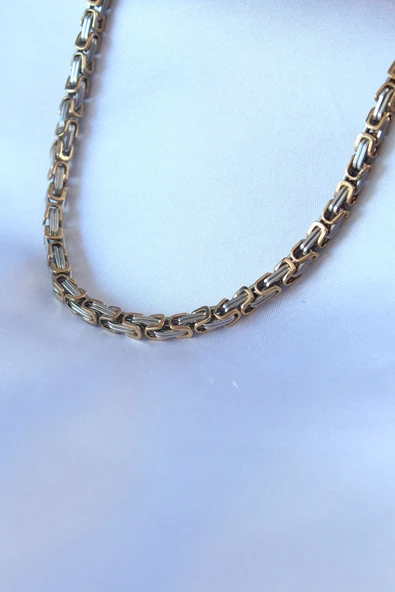 316L Çelik Mix Renk Kral Zincir Model Erkek Kolye - TJ-ERK1321 ürün görseli 1