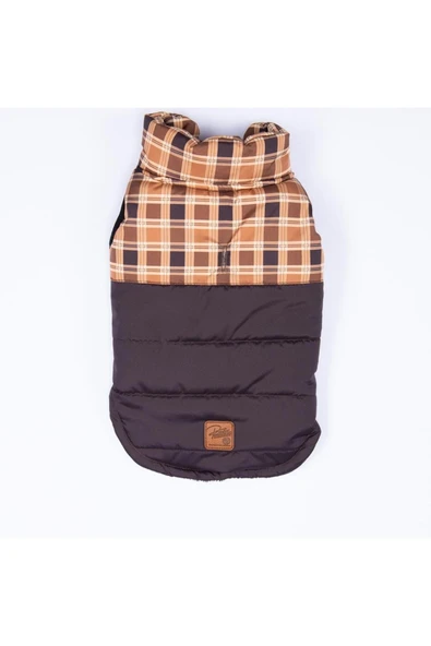 Pawstar Kahverengi Elgin Paws Ekose Desen Yelek Köpek Yeleği Köpek Kıyafeti Köpek Yağmurluk - Resim 5