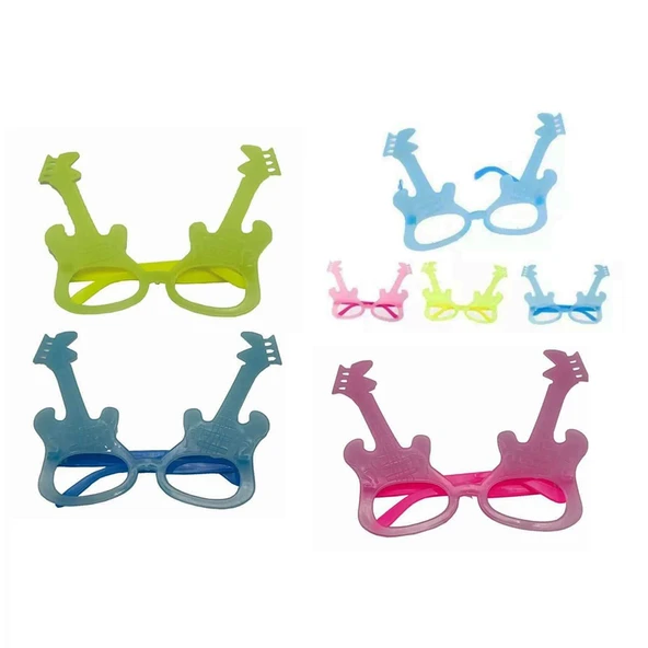 Fosforlu Gitar Model Glow Parti Gözlüğü Karanlıkta Yanan Gözlükler 12 Adet ürün görseli 1