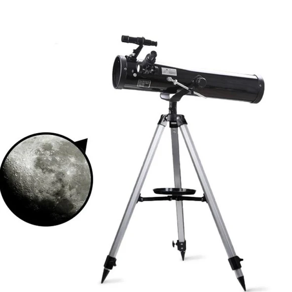 76 x 700 Profesyonel Aynalı Uzay Teleskopu Siyah ürün görseli 1