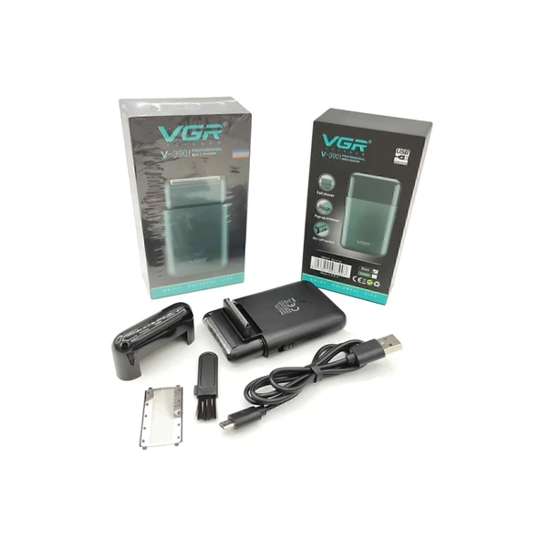 Sakal-Vücut Sıfır Sakal Yanak Şarjlı Islak ve Kuru Tıraş Makinesi V-390 ürün görseli 1