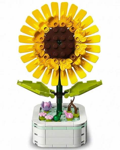 Dostoys Yapı Taşı Serisi Çiçek Yapım Seti Ayçiçeği - Resim 2