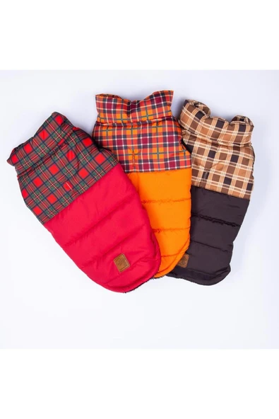 Pawstar Kahverengi Elgin Paws Ekose Desen Yelek Köpek Yeleği Köpek Kıyafeti Köpek Yağmurluk - Resim 7