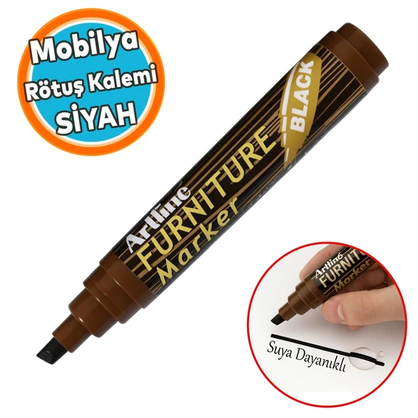 Mobilya Rötuş Kalemi Ahşap Masa Sehpa Dolap Kalemi Parke Çizik Giderici Çatlak Kapatıcı Siyah Renk ürün görseli 1