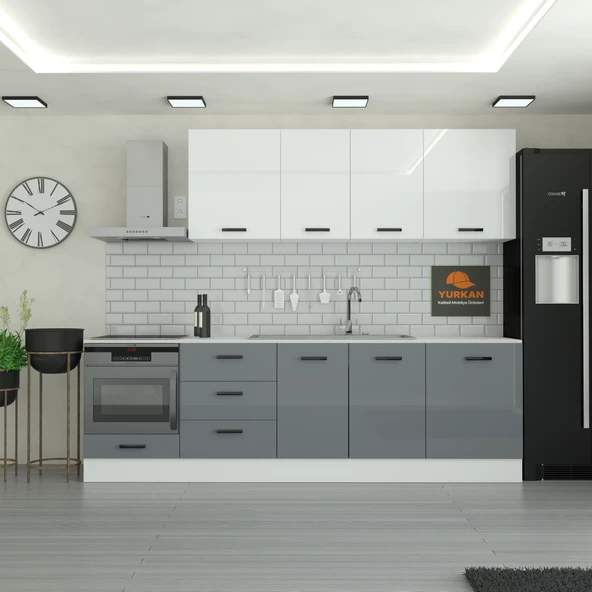 265 cm Mutfak Dolabı  MDF Kapak Tezgah Dahil YRKN265 98 ürün görseli 1