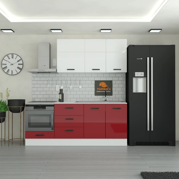 220 cm Mutfak Dolabı  MDF Kapak Tezgah Dahil YRKN220 101 ürün görseli 1