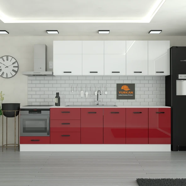 285 cm Mutfak Dolabı  MDF Kapak Tezgah Dahil YRKN285 101 ürün görseli 1