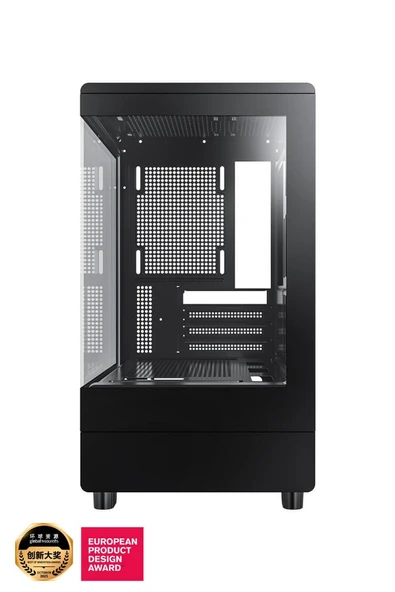 AIGO DB330M USB3.0 3×12CM Fan Temperli Cam Siyah mATX Kasa (PSU Yok) ürün görseli 1