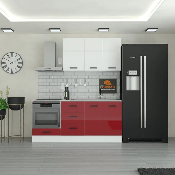 190 cm Mutfak Dolabı  MDF Kapak Tezgah Dahil YRKN190 101 ürün görseli 1