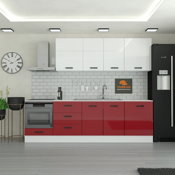 260 cm Mutfak Dolabı  MDF Kapak Tezgah Dahil YRKN260 101 ürün görseli 1