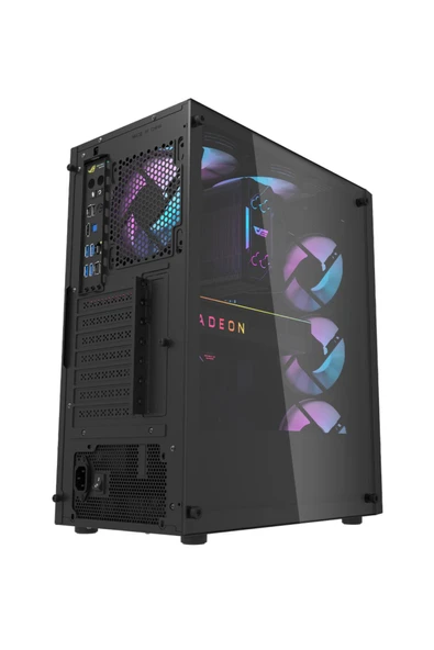 AIGO DK351 USB3.0 4×12CM Fan Temperli Cam Siyah E-ATX Kasa (PSU Yok) - Resim 5