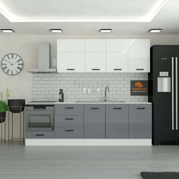 255 cm Mutfak Dolabı  MDF Kapak Tezgah Dahil YRKN255 98 ürün görseli 1