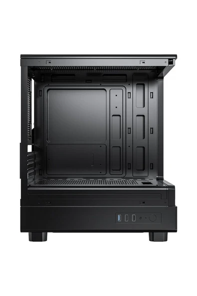 AIGO DB330M USB3.0 3×12CM Fan Temperli Cam Siyah mATX Kasa (PSU Yok) - Resim 3