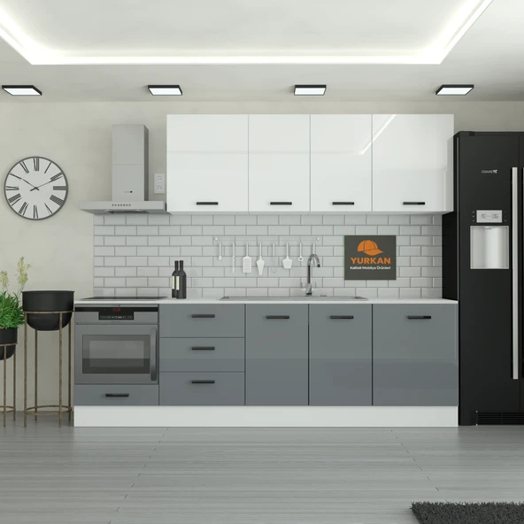 260 cm Mutfak Dolabı  MDF Kapak Tezgah Dahil YRKN260 98 ürün görseli 1