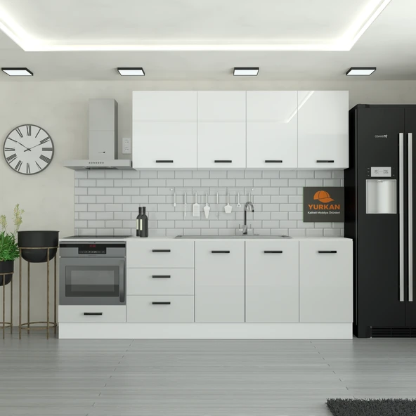 255 cm Mutfak Dolabı  MDF Kapak Tezgah Dahil YRKN255 100 ürün görseli 1