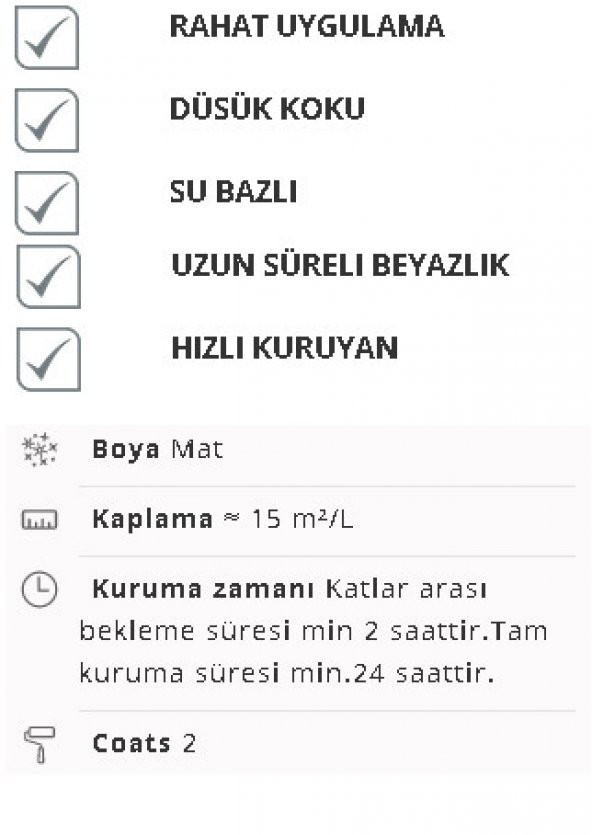 MARSHALL Fit Silikonlu İç Cephe Boyası 7.5LT=10KG+Marshall Tavan Boyası 6LT=10KG ~2+1 Daire İçin - 6