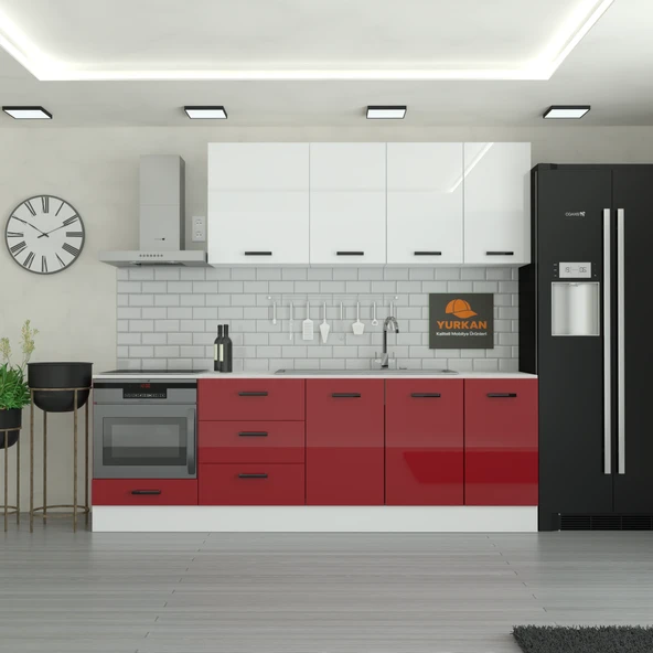 250 cm Mutfak Dolabı  MDF Kapak Tezgah Dahil YRKN250 101 ürün görseli 1