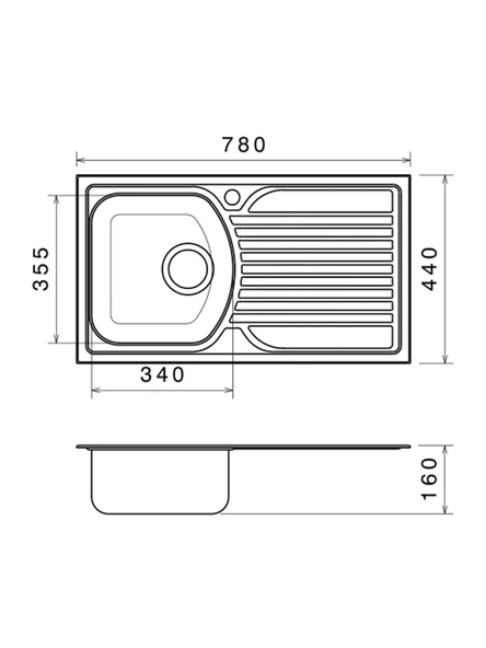 78 X 44 Mutfak Eviyesi 7844tgr Keten Sol Damlalıklı - Resim 2