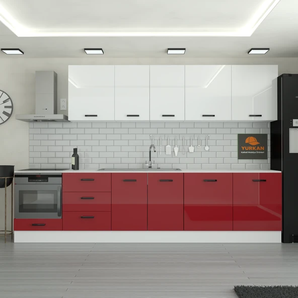 300 cm Mutfak Dolabı  MDF Kapak Tezgah Dahil YRKN320 101 ürün görseli 1