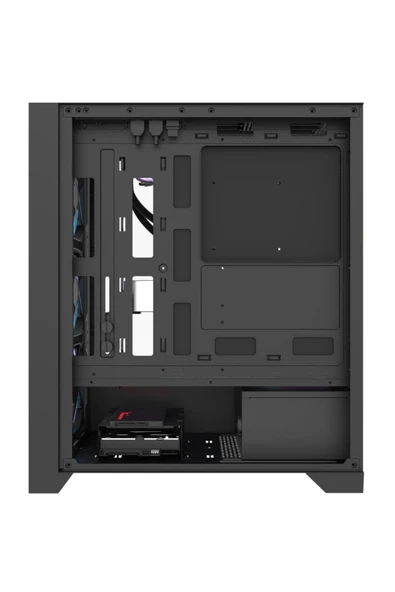 AIGO DRX70 Mesh AT-750W 80+ Bronze USB3.0 Type-C 4×12CM Fan Temperli Cam Siyah ATX Kasa - Resim 5